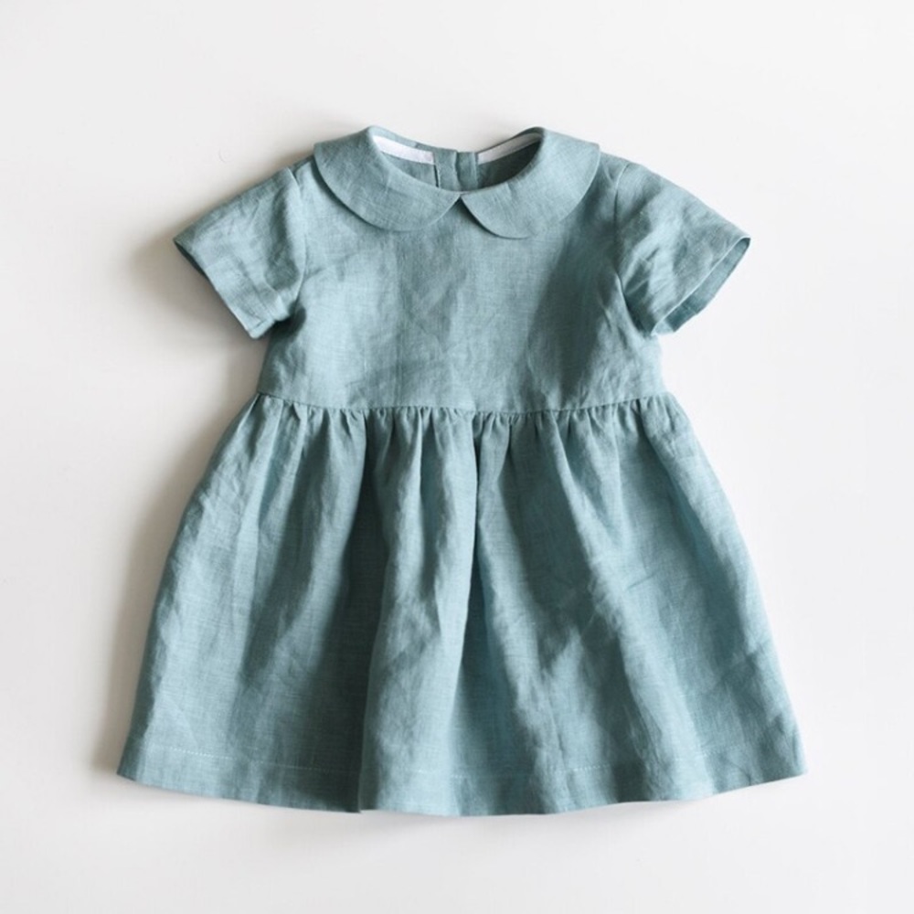 Toddler girl Peter Pan Collar Linen Dress